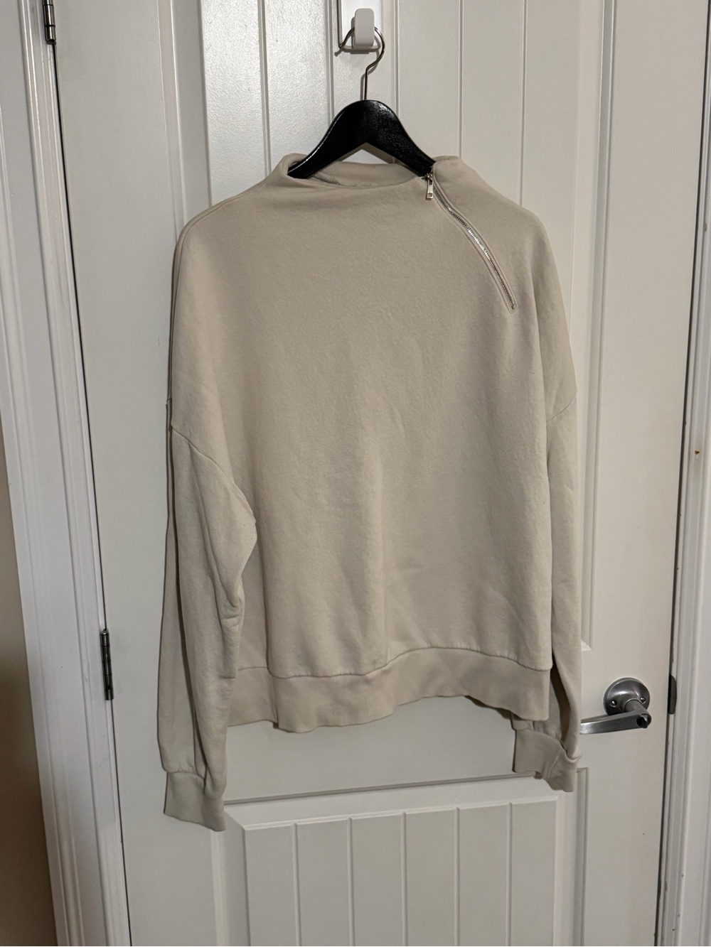 Women’s LTS Cream Zip-Shoulder Pullover Sweatshirt